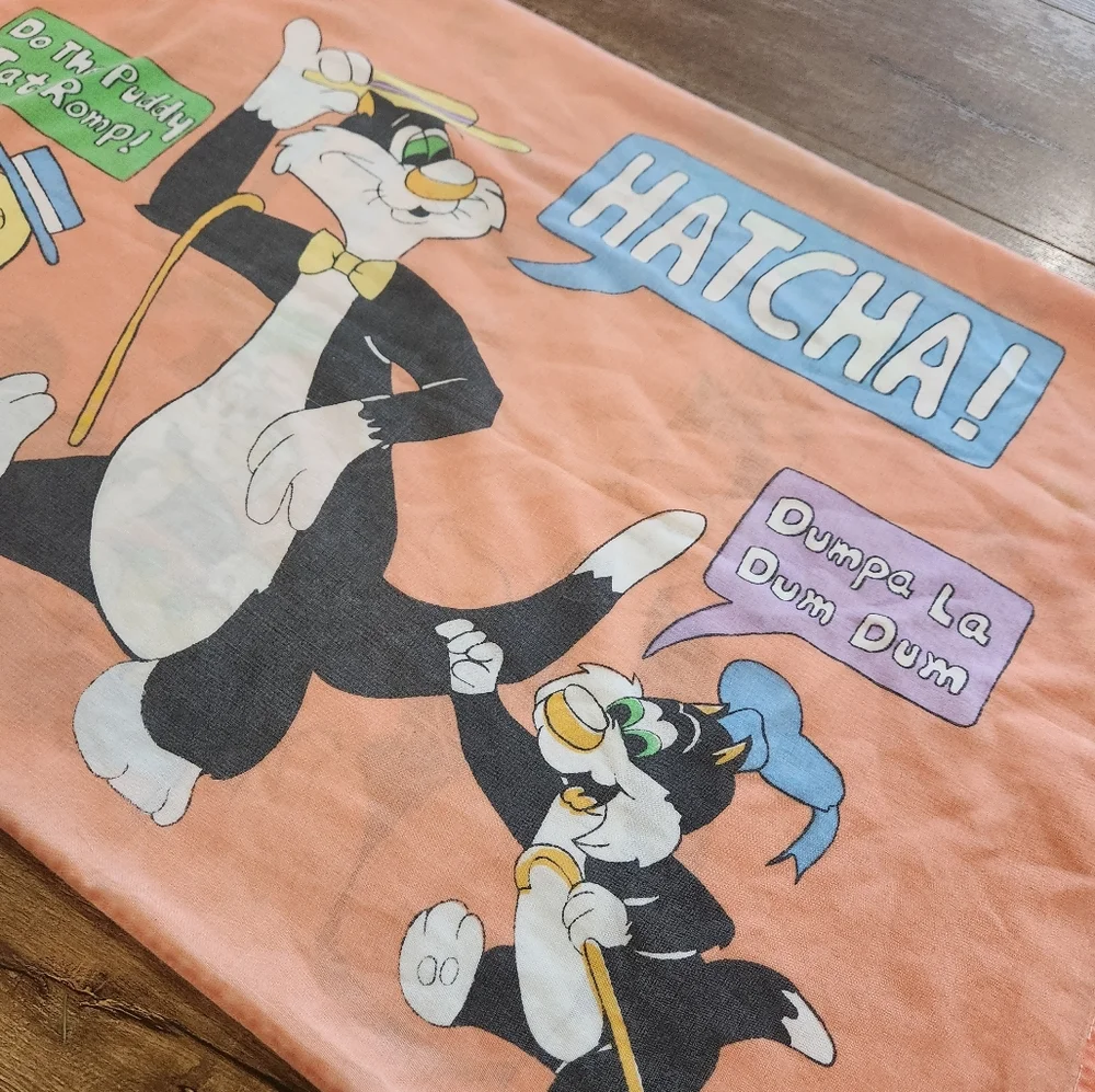 Vintage 90s Warner Bros Tweety bird and Sylvester single pillow case retro